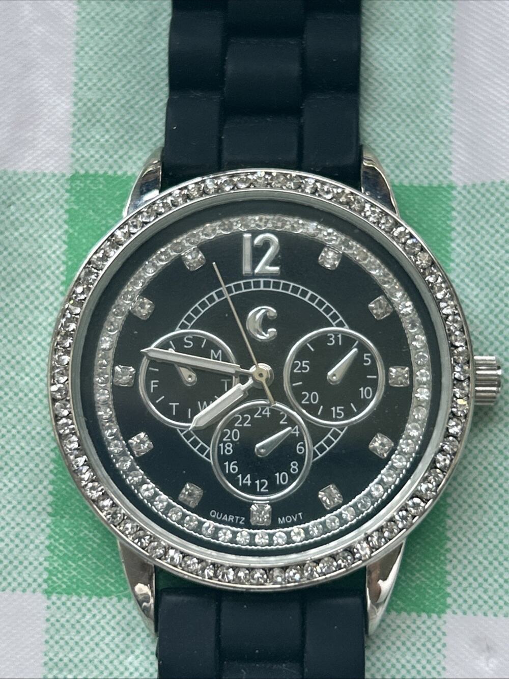 Charming Charlie Silver Case Black Dial And Band Women’s Watch
